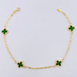 Pulso Aro Seguido Trebol Doble Faz 2.45gr / 19cm / 8.1mm Oro Amarillo 18K