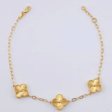 Pulso Aro Seguido Trebol Dorado 4.4gr / 18.5cm-20cm / 11mm Oro Amarillo Nac.Esp. 18K ©