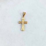 Dije Cruz Cristo Corteza 0.85gr / 3cm / Troquelado Oro Amarillo 18K