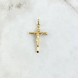 Dije Cruz Cristo Puntas Planas 1.7gr / 4.2cm / Troquelado Oro Amarillo 18K