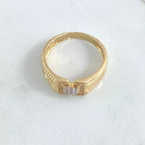 Anillo Cinturon Vertebrado 5.05gr / T9 1/4 / Circones Blancos Oro Amarillo 18K