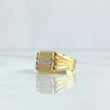Anillo Sello Bandera 1.55gr / T8 1/2 / Rayas Laterales Tres Oros 18K