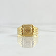 Anillo Sello Corona Mate 1.55gr / T5 1/2 / Rayas Laterales Oro Amarillo 18K ©