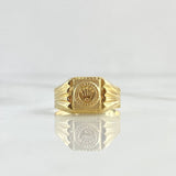 Anillo Sello Corona Mate 1.55gr / T5 1/2 / Rayas Laterales Oro Amarillo 18K ©