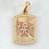 Dije Placa Medusa 8.4gr / 4.2cm / Dos Oros Amarillo Rosa 18K ©