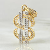 Dije Signo Peso 3.5gr / 3.1cm / Dos Oros Amarillo Blanco 18K ©