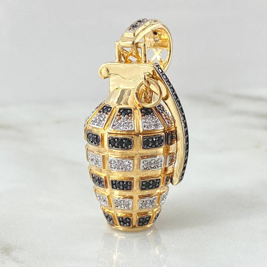 Dije Granada 20.35gr / 5cm / Dos Oros Amarillo Blanco 18K ©