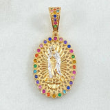 Dije Virgen De Guadalupe 4.35 g / 3.5 cm Dos Oros Amarillo Blanco 18K