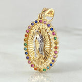 Dije Virgen De Guadalupe 4.35 g / 3.5 cm Dos Oros Amarillo Blanco 18K