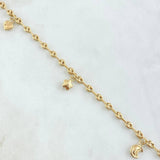 Tobillera GC Calabrote 4.1gr / 24cm / Planeta-Estrella-Luna-Corazon Oro Amarillo 18K ©