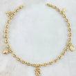 Tobillera GC Calabrote 4.9gr / 24cm / Oso TS-Avion-Mariquita-Virgen Milagrosa Oro Amarillo 18K