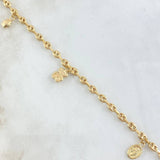 Tobillera GC Calabrote 4.9gr / 24cm / Oso TS-Avion-Mariquita-Virgen Milagrosa Oro Amarillo 18K