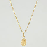 Set Cadena y Dije Flor Espejo + Virgen Guadalupe 1.25gr / 45cm / 1.3mm Oro Amarillo 18K (Oferta)