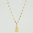 Set Cadena Flor De Espejo + Dije Dije Virgen De La Guadalupe / 1.25gr / 45.5 cm Oro Amarillo 18K