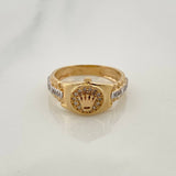 Anillo Corona 3.8gr / T6 1/4 / Dos Oros Amarillo Blanco 18K %