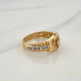 Anillo Corona 3.8gr / T6 1/4 / Dos Oros Amarillo Blanco 18K %