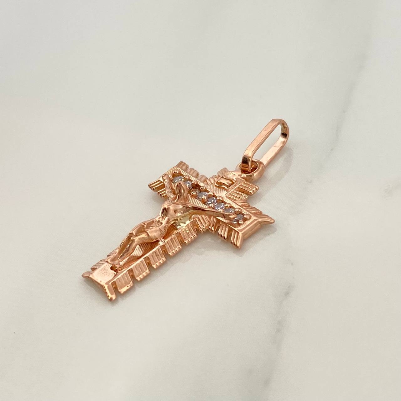 Dije Cruz Señor De Los Milagros 2gr / 2.8cm / Oro Rosa 18K %