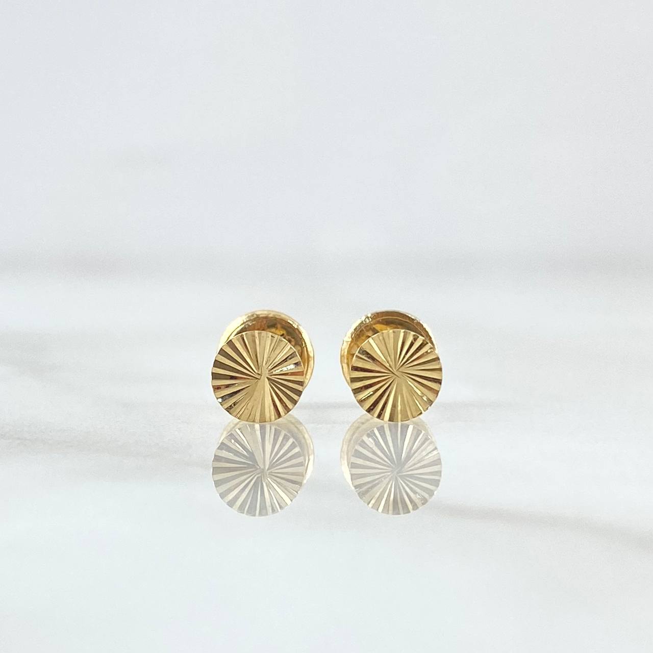 Topos Circulo Plano 0.7gr / 6.3mm Diamantados Oro Amarillo 18K