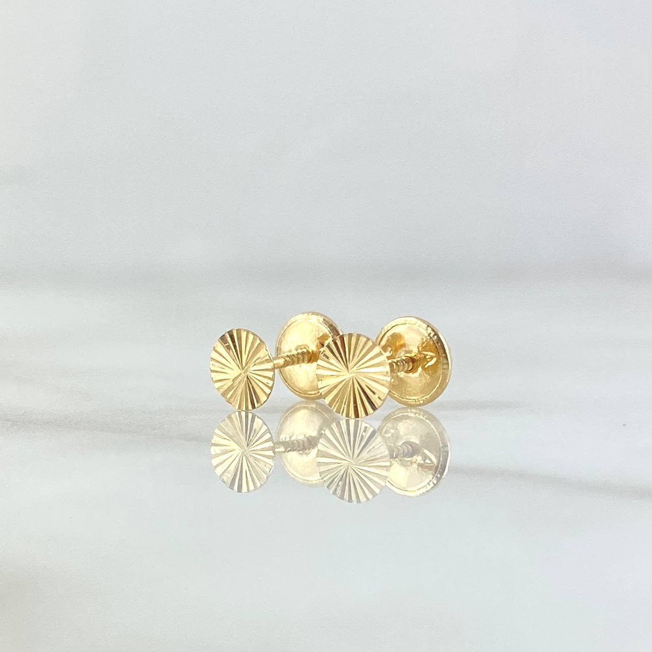 Topos Circulo Plano 0.7gr / 6.3mm Diamantados Oro Amarillo 18K