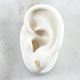 Topos Corazon Entrelazados 0.7gr / 6mm Circones Blancos Oro Amarillo 18K