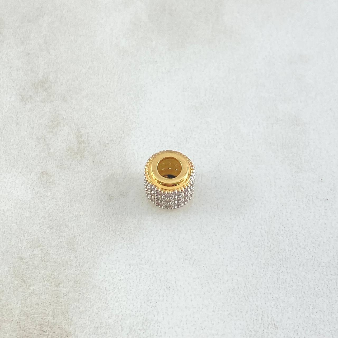 Herraje Tres Carriles 1.35gr / 7mm Circones Blancos Oro Amarillo 18K