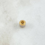 Herraje Tres Carriles 1.35gr / 7mm Circones Blancos Oro Amarillo 18K