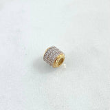 Herraje Tres Carriles 1.35gr / 7mm Circones Blancos Oro Amarillo 18K