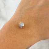 Herraje Tres Carriles 1.35gr / 7mm Circones Blancos Oro Amarillo 18K