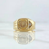Anillo  Corona Sello RX  3.1gr / T8 3/4 / Circon Blanco Oro Amarillo 18K *