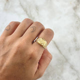 Anillo  Corona Sello RX  3.1gr / T8 3/4 / Circon Blanco Oro Amarillo 18K *