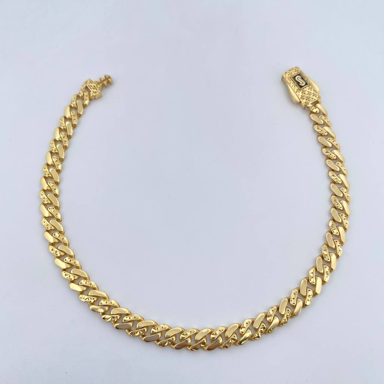 Pulso Cubano Infinito 6.35gr / 18.cm / 4.8mm Diamantada Oro Amarillo +2 18K &