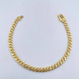 Pulso Cubano Infinito 6.35gr / 18.cm / 4.8mm Diamantada Oro Amarillo +2 18K &