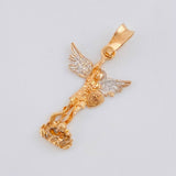 Dije San Miguel Arcangel 1.15 g / 2.7 cm Dos Oros Blanco Rosa 18K