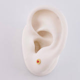 Topos Tupido Rojo 0.6 g / 8.4 mm Oro Amarillo 18K