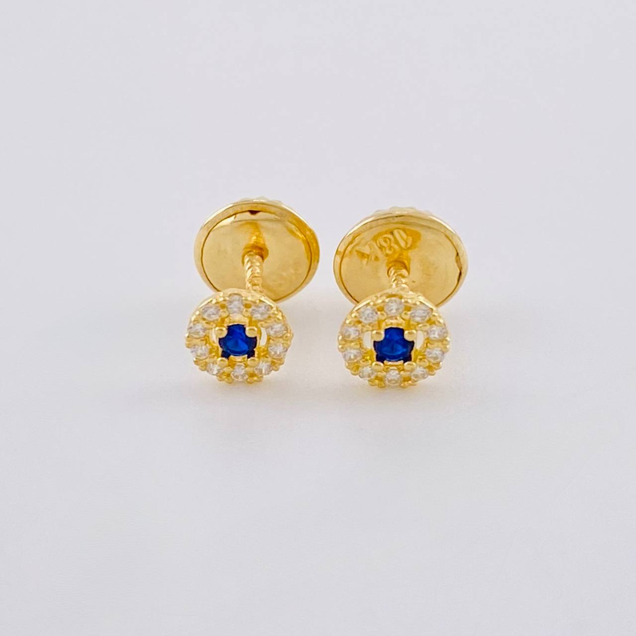 Topos Tupido Azul 0.5 g / 4.4 mm Oro Amarillo 18K