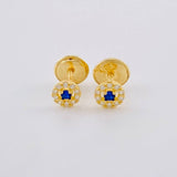 Topos Tupido Azul 0.5 g / 4.4 mm Oro Amarillo 18K