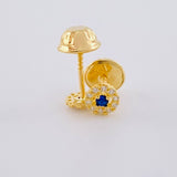 Topos Tupido Azul 0.5 g / 4.4 mm Oro Amarillo 18K