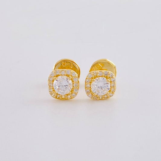 Topos Halo Cuadrado Semicurvo 0.9 g / 5.75 mm Oro Amarillo 18K
