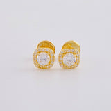 Topos Halo Cuadrado Semicurvo 0.9 g / 5.75 mm Oro Amarillo 18K