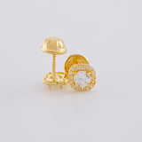 Topos Halo Cuadrado Semicurvo 0.9 g / 5.75 mm Oro Amarillo 18K
