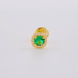 Topo Solitario Halo Cuadrado Semicurvo 0.45 g / 5.75 mm Oro Amarillo 18K