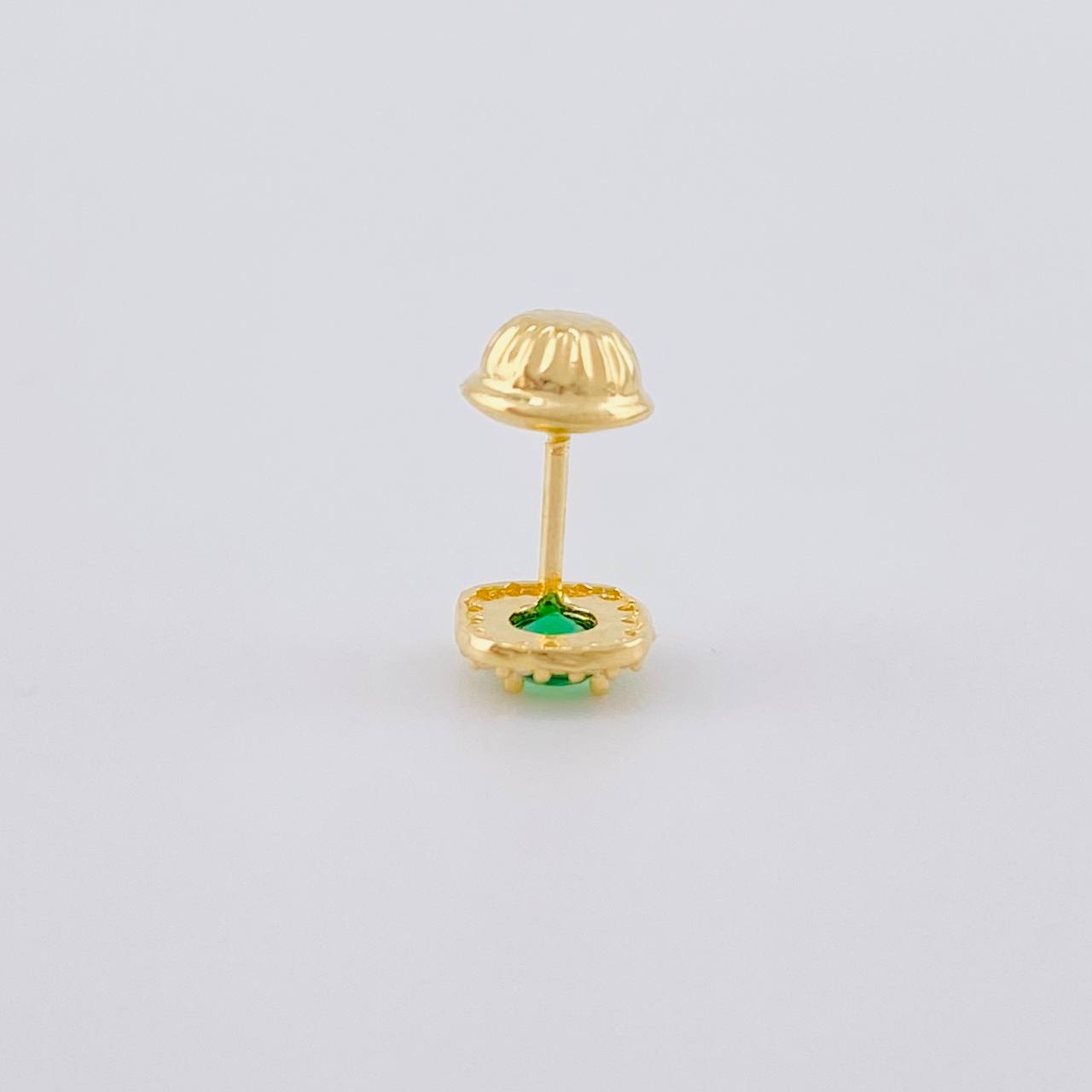Topo Solitario Halo Cuadrado Semicurvo 0.45 g / 5.75 mm Oro Amarillo 18K