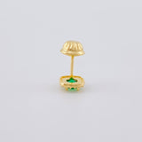 Topo Solitario Halo Cuadrado Semicurvo 0.45 g / 5.75 mm Oro Amarillo 18K