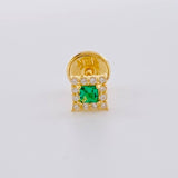 Topo Solitario Halo Cuadrado 0.3 g / 4.4 mm Oro Amarillo 18K