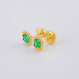Topos Halo Puntas Ovaladas 0.85g / 5.6mm Oro Amarillo 18K