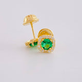Topos Halo Puntas Ovaladas 0.85g / 5.6mm Oro Amarillo 18K