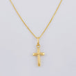 Set Cadena Veneciana + Dije Cruz Lisa Puntas Planas / 1.2 g / 50.3 cm Oro Amarillo 18K