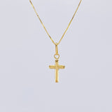 Set Cadena Veneciana + Dije Cruz Lisa Puntas Planas / 1.2 g / 50.3 cm Oro Amarillo 18K