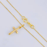 Set Cadena Veneciana + Dije Cruz Lisa Puntas Planas / 1.2 g / 50.3 cm Oro Amarillo 18K
