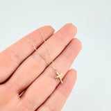 Set Cadena Veneciana + Dije Cruz Lisa Puntas Planas / 1.2 g / 50.3 cm Oro Amarillo 18K